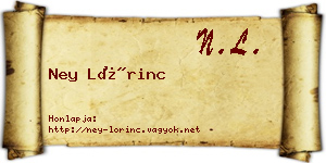 Ney Lőrinc névjegykártya