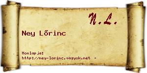 Ney Lőrinc névjegykártya